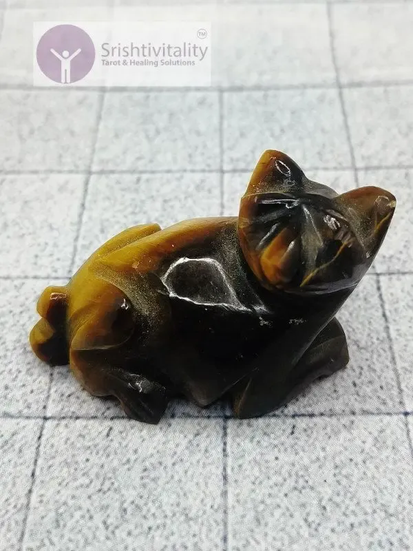 Tiger Eye Cat Carving