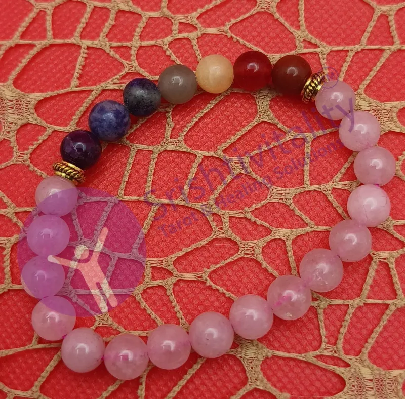 7 Chakra & Rose Quartz Bracelet