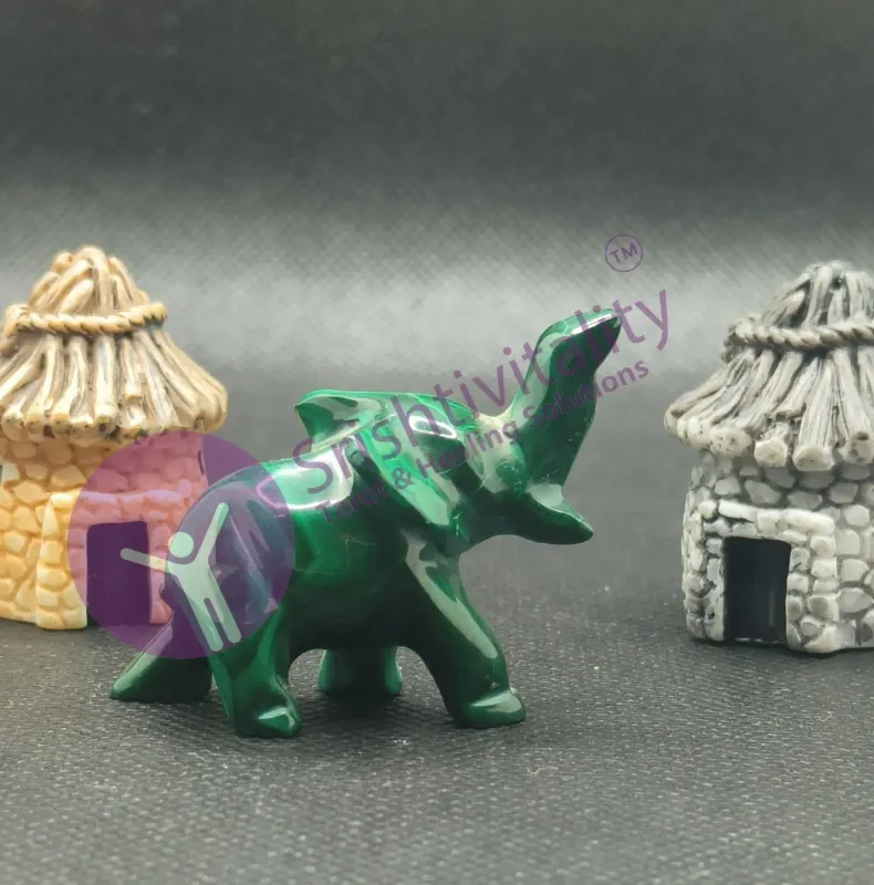 Malachite Elephant Carving