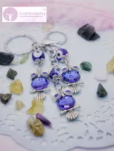 Evil Eye Triple Owl Keychain