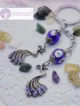 Evil Eye Peacock Keychain