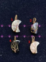 Wire winded moon pendant