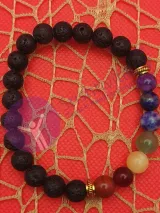 7 Chakra & Lava Bracelet