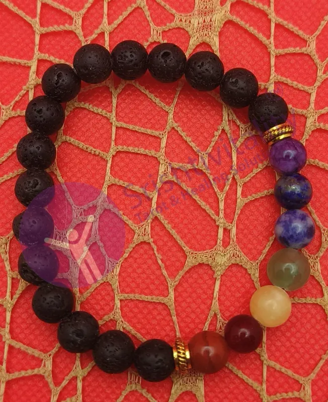 7 Chakra & Lava Bracelet