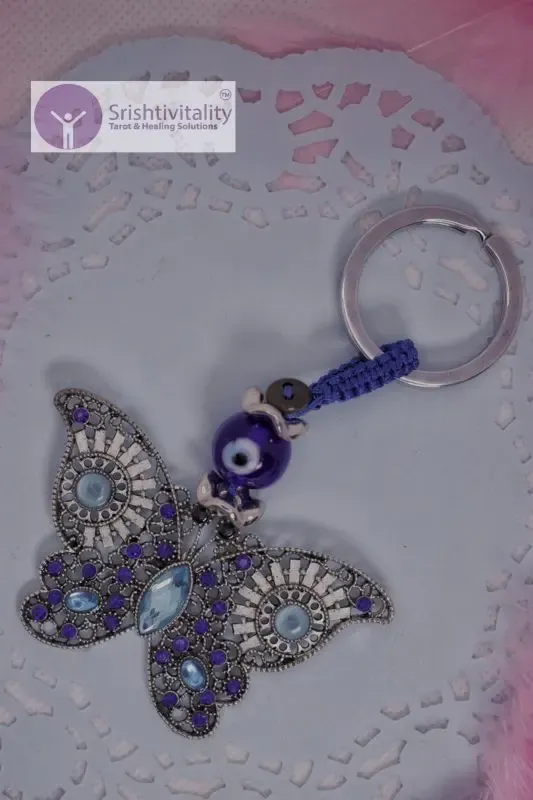 Evil Eye Butterfly Keychain