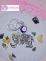 Evil Eye Elephant Keychain